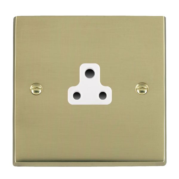 Cheriton Victorian Polished Brass 1 gang 2A Unswitched Socket White