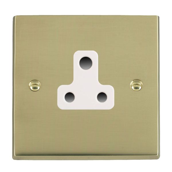 Cheriton Victorian Polished Brass 1 gang 5A Unswitched Socket White