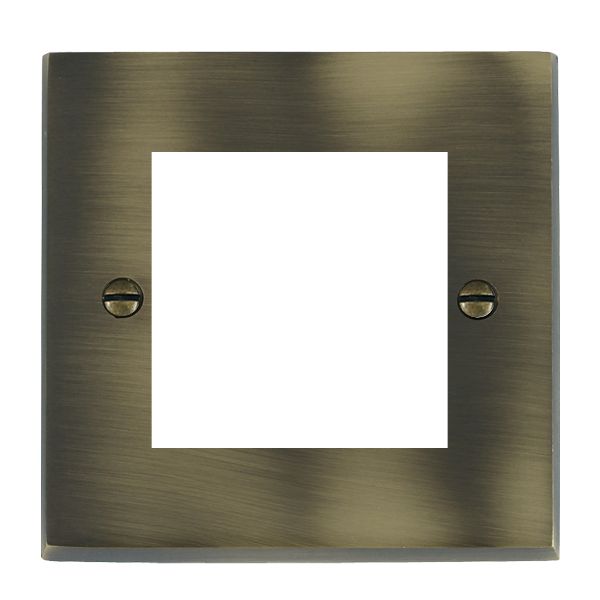 Cheriton Victorian EuroFix Antique Brass Single Plate complete with 2 EuroFix Apertures 50x50mm and Grid