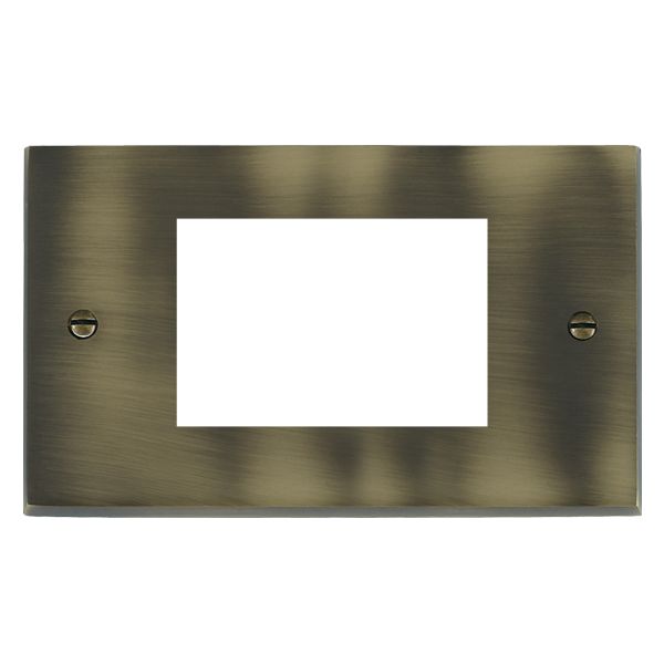 Cheriton Victorian EuroFix Antique Brass Double Plate complete with 3 EuroFix Apertures 75x50mm and Grid