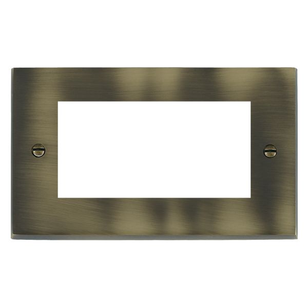 Cheriton Victorian EuroFix Antique Brass Double Plate complete with 4 EuroFix Apertures 100x50mm and Grid