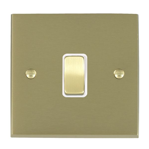 Cheriton Victorian Satin Brass 1 gang 20AX Double Pole Rocker Satin Brass/White