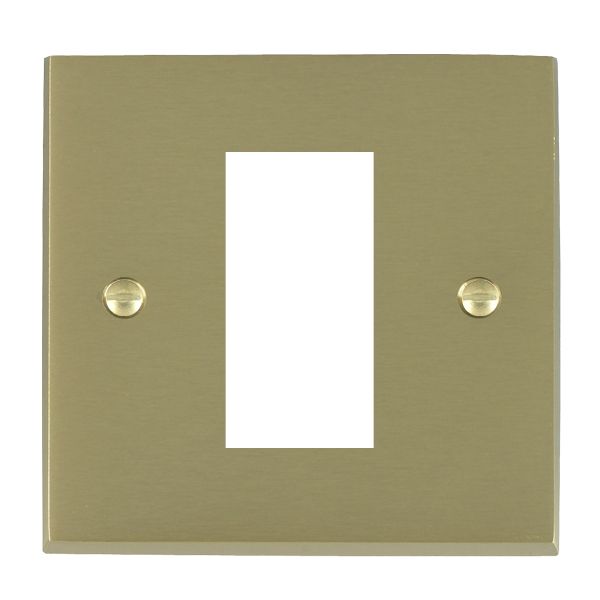 Cheriton Victorian EuroFix Satin Brass Single Plate complete with 1 EuroFix Aperture 25x50mm and Grid