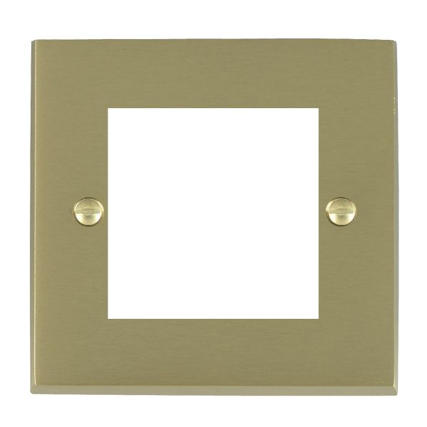 Cheriton Victorian EuroFix Satin Brass Single Plate complete with 2 EuroFix Apertures 50x50mm and Grid