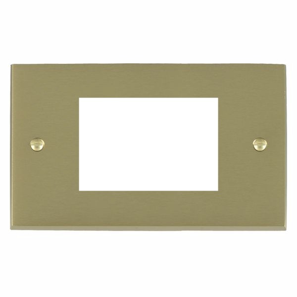 Cheriton Victorian EuroFix Satin Brass Double Plate complete with 3 EuroFix Apertures 75x50mm and Grid