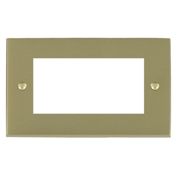 Cheriton Victorian EuroFix Satin Brass Double Plate complete with 4 EuroFix Apertures 100x50mm and Grid