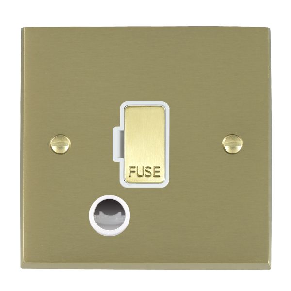Cheriton Victorian Satin Brass 1 gang 13A Fuse and Cable Outlet Satin Brass/White