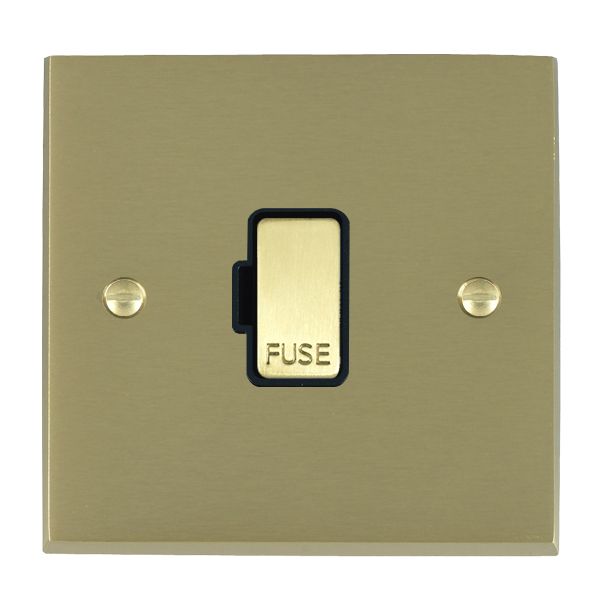 Cheriton Victorian Satin Brass 1 gang 13A Fuse Only Satin Brass/Black