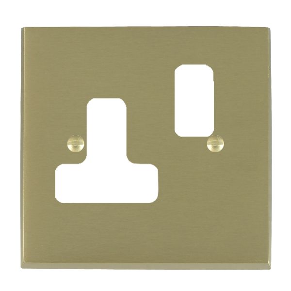 Cheriton Victorian Grid-IT Satin Brass 1 gang 13A Switched Socket Grid Fix Aperture Plate