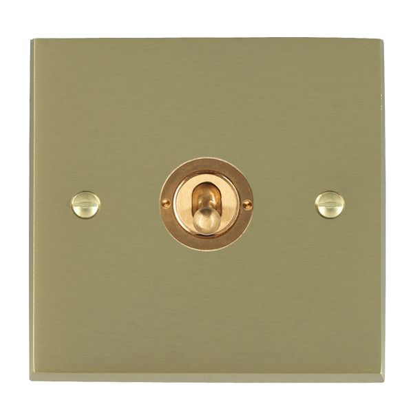 Cheriton Victorian Satin Brass 1 gang 20AX Double Pole Toggle Satin Brass