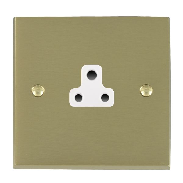 Cheriton Victorian Satin Brass 1 gang 2A Unswitched Socket White