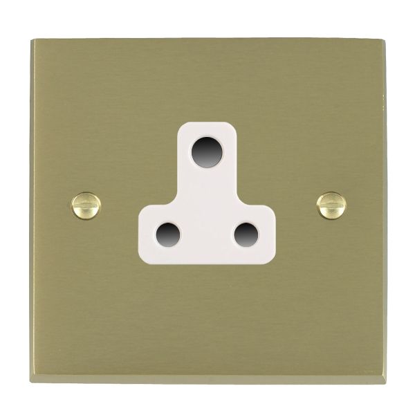 Cheriton Victorian Satin Brass 1 gang 5A Unswitched Socket White