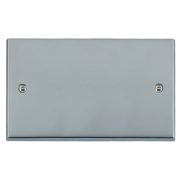Cheriton Victorian Bright Chrome Double Blank Plate