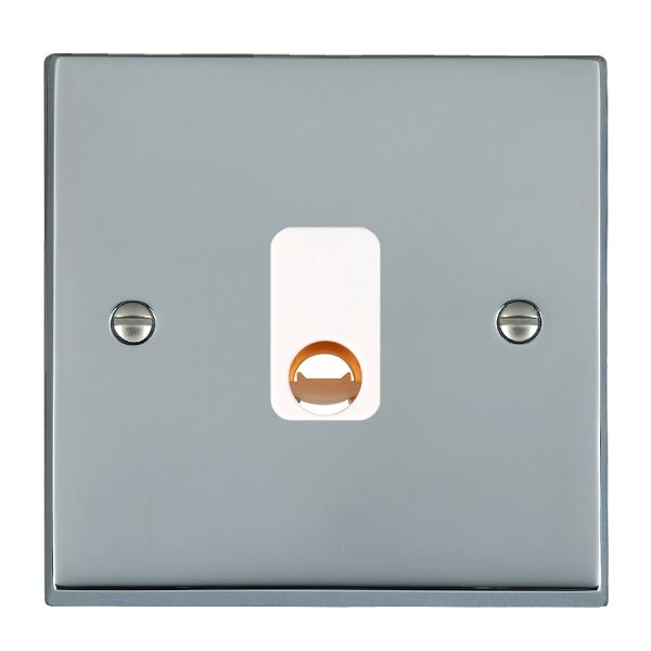 Cheriton Victorian Bright Chrome 1 gang 20A Cable Outlet White