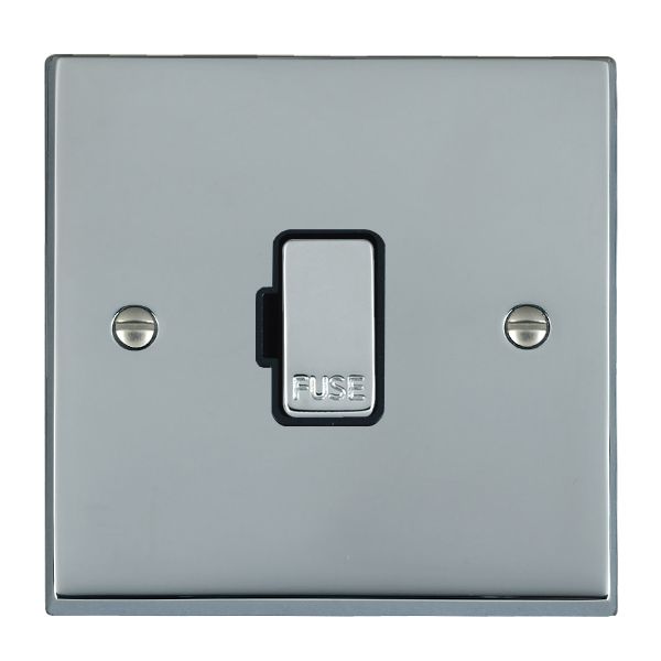 Cheriton Victorian Bright Chrome 1 gang 13A Fuse Only Bright Chrome/Black