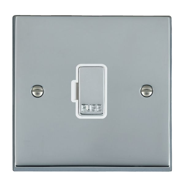 Cheriton Victorian Bright Chrome 1 gang 13A Fuse Only Bright Chrome/White