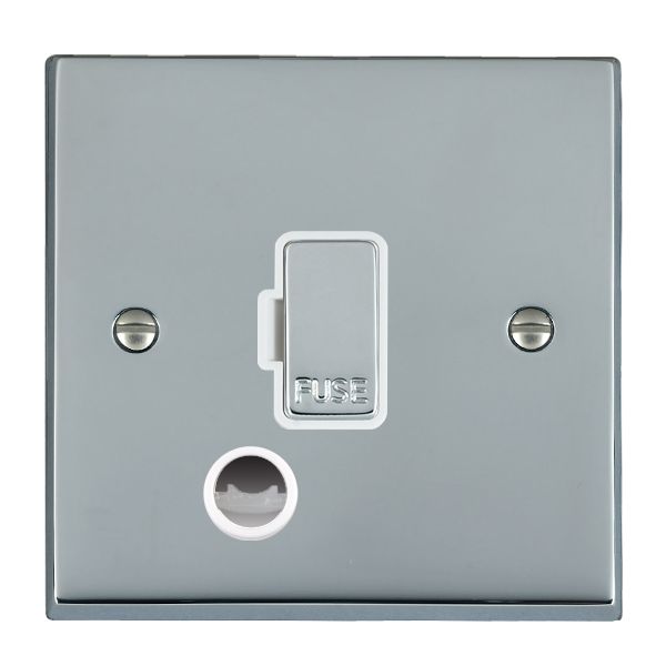 Cheriton Victorian Bright Chrome 1 gang 13A Fuse and Cable Outlet Bright Chrome/White