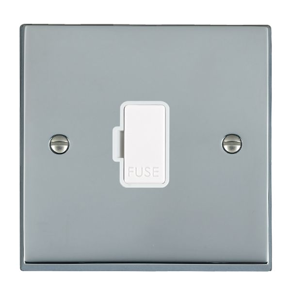 Cheriton Victorian Bright Chrome 1 gang 13A Fuse Only White/White