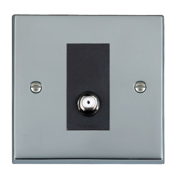 Cheriton Victorian Bright Chrome 1 gang Isolated Satellite Black