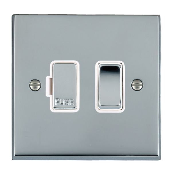 Cheriton Victorian Bright Chrome 1 gang 13A Double Pole Fused Spur Bright Chrome/White