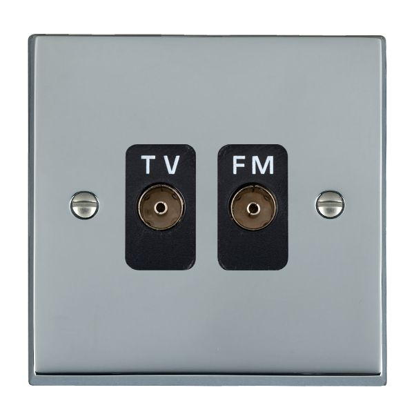 Cheriton Victorian Bright Chrome Isolated TV/FM Diplexer 1in/2out Black