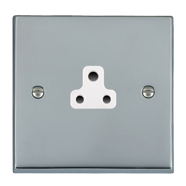 Cheriton Victorian Bright Chrome 1 gang 2A Unswitched Socket White