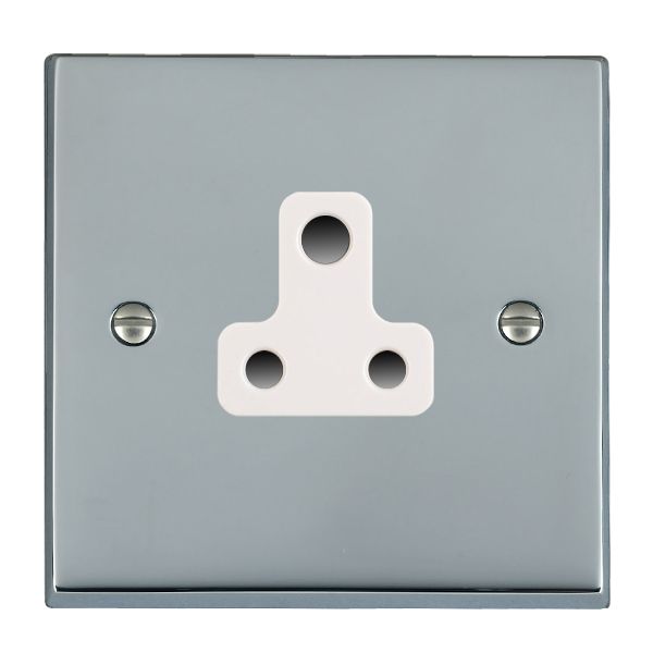Cheriton Victorian Bright Chrome 1 gang 5A Unswitched Socket White