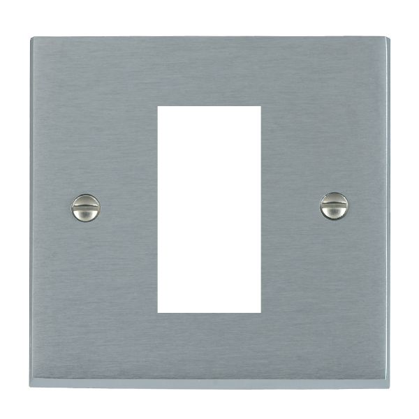 Cheriton Victorian EuroFix Satin Chrome Single Plate complete with 1 EuroFix Aperture 25x50mm and Grid