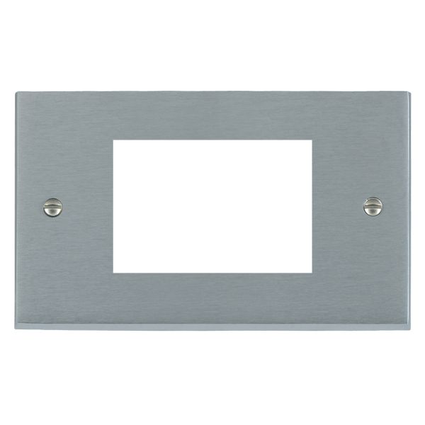 Cheriton Victorian EuroFix Satin Chrome Double Plate complete with 3 EuroFix Apertures 75x50mm and Grid