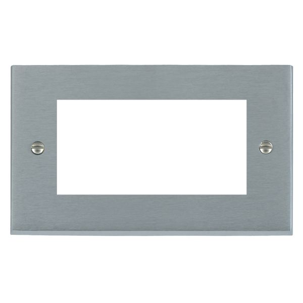 Cheriton Victorian EuroFix Satin Chrome Double Plate complete with 4 EuroFix Apertures 100x50mm and Grid