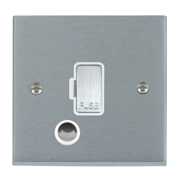 Cheriton Victorian Satin Chrome 1 gang 13A Fuse and Cable Outlet Satin Chrome/White