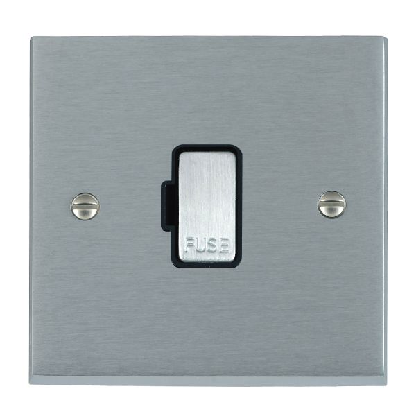 Cheriton Victorian Satin Chrome 1 gang 13A Fuse Only Satin Chrome/Black