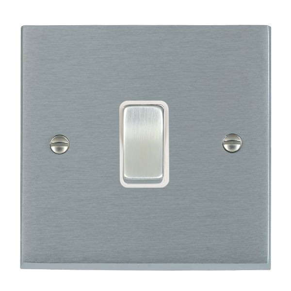 Cheriton Victorian Satin Chrome 1 gang 10AX Push To Make Retractive Rocker Satin Chrome/White