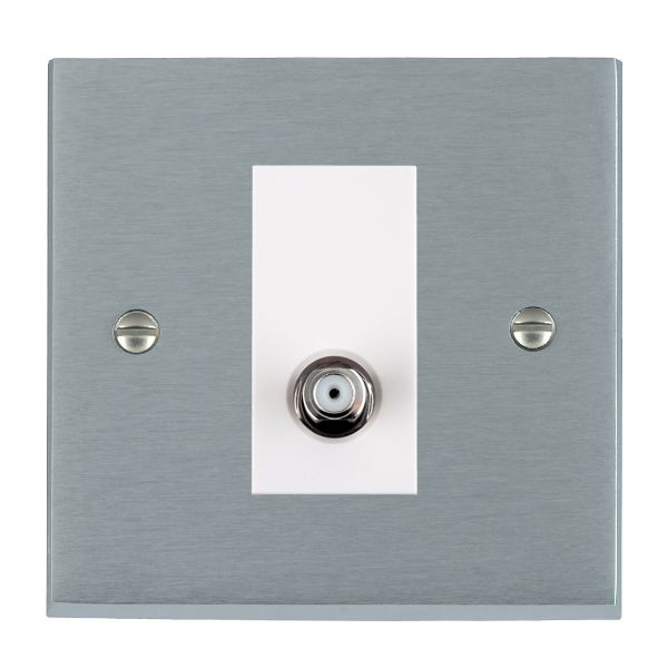 Cheriton Victorian Satin Chrome 1 gang Isolated Satellite White
