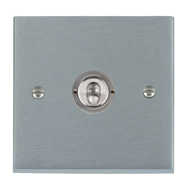Cheriton Victorian Satin Chrome 1 gang 20AX Double Pole Toggle Satin Chrome
