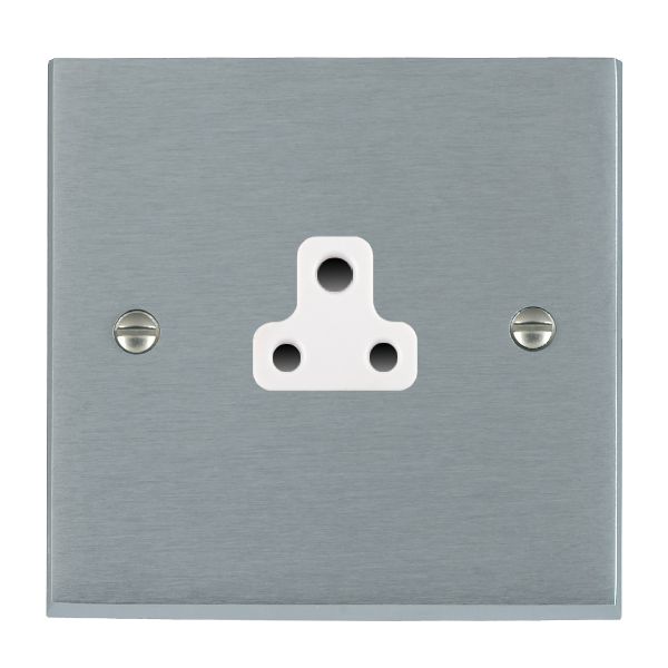 Cheriton Victorian Satin Chrome 1 gang 2A Unswitched Socket White