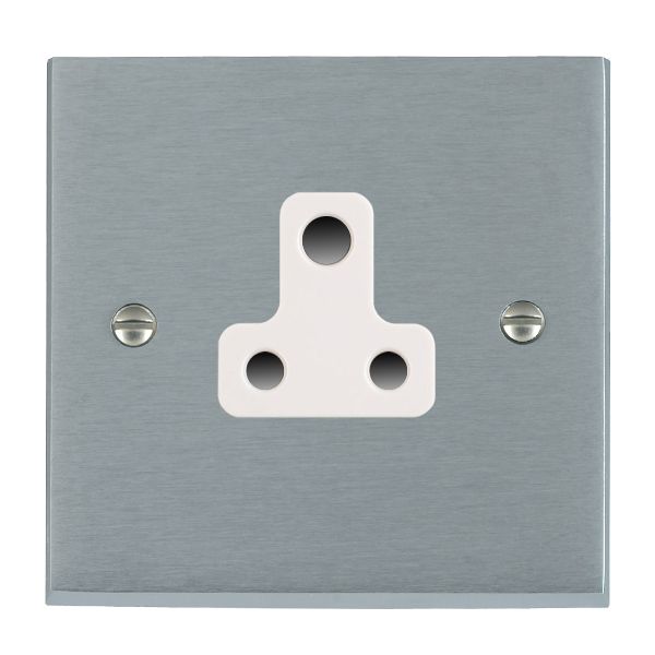 Cheriton Victorian Satin Chrome 1 gang 5A Unswitched Socket White