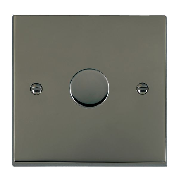 Cheriton Victorian Black Nickel 1 gang 100W LED 2 Way Push On/Off Rotary Dimmer Black Nickel