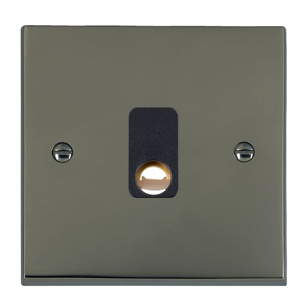 Cheriton Victorian Black Nickel 1 gang 20A Cable Outlet Black