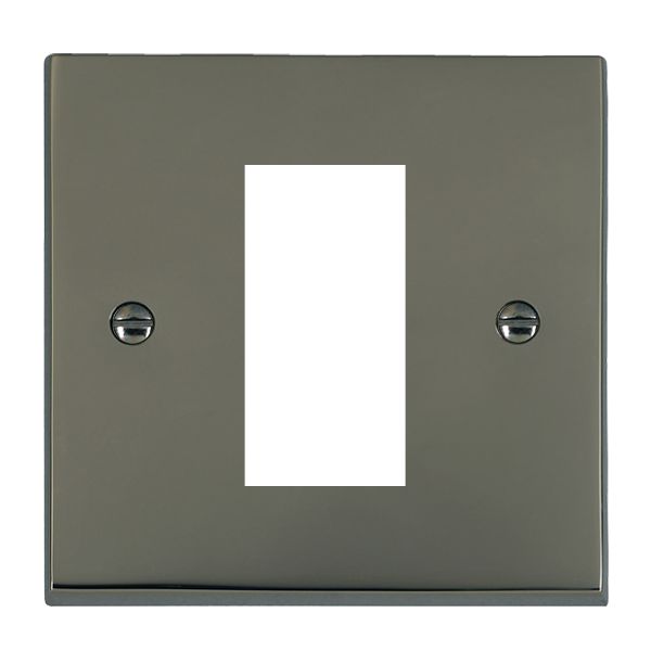 Cheriton Victorian EuroFix Black Nickel Single Plate complete with 1 EuroFix Aperture 25x50mm and Grid