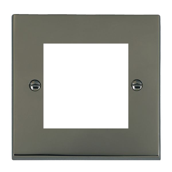 Cheriton Victorian EuroFix Black Nickel Single Plate complete with 2 EuroFix Apertures 50x50mm and Grid