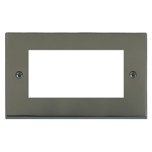 Cheriton Victorian EuroFix Black Nickel Double Plate complete with 4 EuroFix Apertures 100x50mm and Grid
