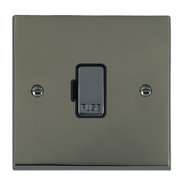 Cheriton Victorian Black Nickel 1 gang 13A Fuse Only Black Nickel/Black