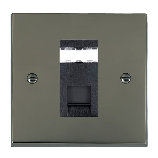 Cheriton Victorian Black Nickel 1 gang RJ12 Outlet – Unshielded Black
