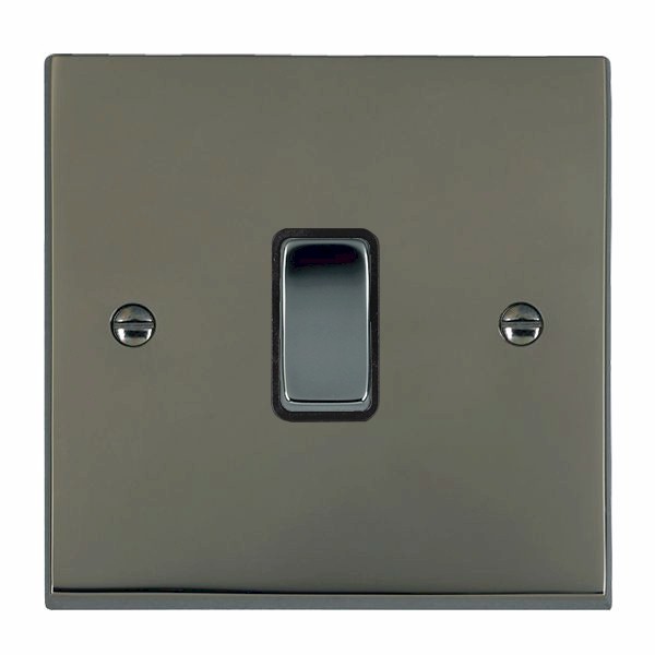 Cheriton Victorian Black Nickel 1 gang 10AX 2 Way Rocker Black Nickel/Black