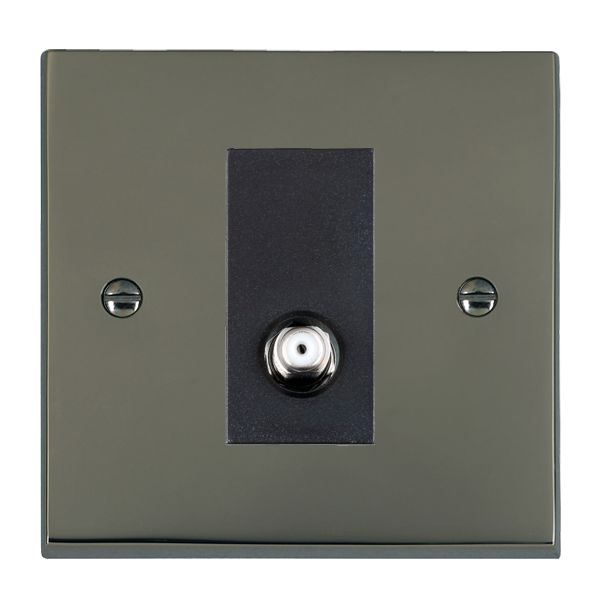 Cheriton Victorian Black Nickel 1 gang Isolated Satellite Black