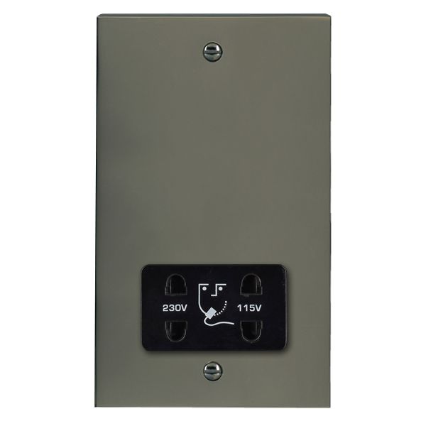 Cheriton Victorian Black Nickel Shaver Dual Voltage Unswitched Socket (Vertically Mounted) Black