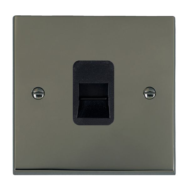 Cheriton Victorian Black Nickel 1 gang Telephone Master Black