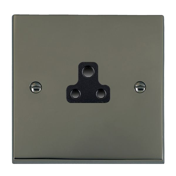Cheriton Victorian Black Nickel 1 gang 2A Unswitched Socket Black