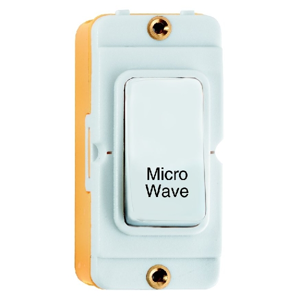 Grid-IT 20AX Double Pole Rocker Module Microwave White/White